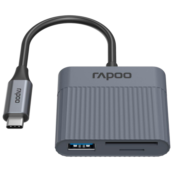 Cititor de carduri RAPOO UCR-3011 Gray USB Type-C , USB-A , SD , MicroSD  photo 1