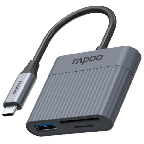 Cititor de carduri RAPOO UCR-3011 Gray USB Type-C , USB-A , SD , MicroSD  photo 3