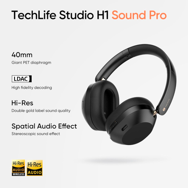 Căști Realme Techlife Studio H1 Black Fără fir / Personal / On the ear photo 5