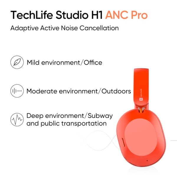 Căști Realme Techlife Studio H1 Red Fără fir / Personal / On the ear photo 6
