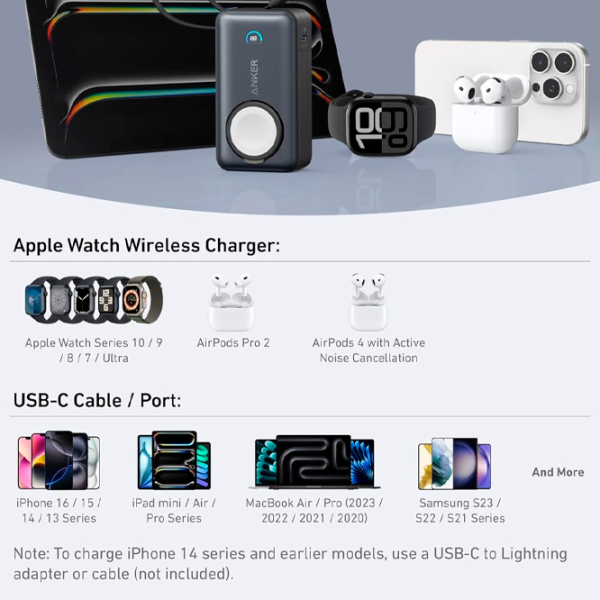 Power Bank 10000 мАч Anker MagGo (30 Вт) Черный  photo 5