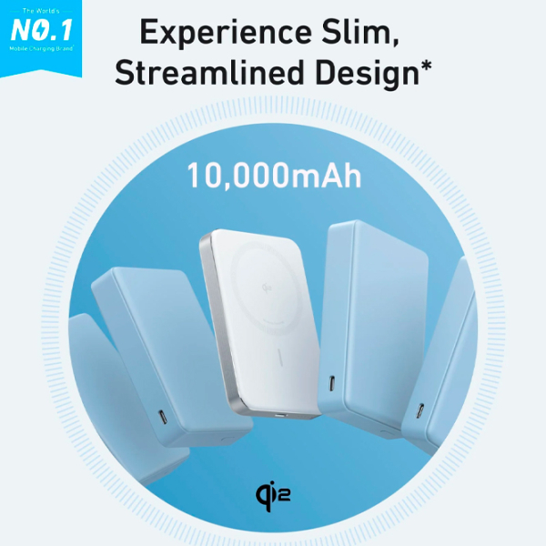 Power Bank 10000 мАч Anker MagGo Slim (15 Вт) Белый  photo 2