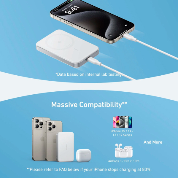 Power Bank 10000 мАч Anker MagGo Slim (15 Вт) Белый  photo 5