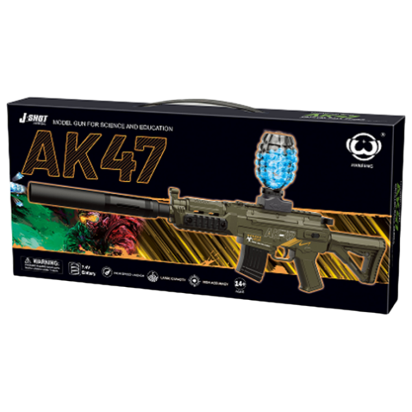 Бластер J-Shot AK47 JF-028G Зеленый патронный, Гелевые шарики, 8+ photo 3