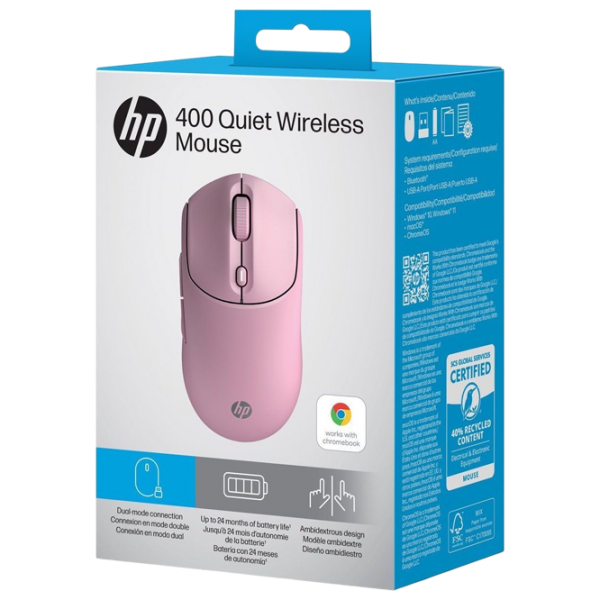 Мышь HP 400 Quiet Розовый Беспроводные, 6000 dpi photo 9