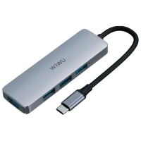 Адаптер Hub WIWU Alpha 440 Pro Серебряный USB Type-C