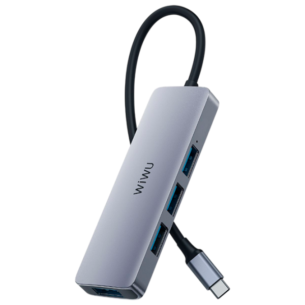 Адаптер Hub WIWU Alpha 440 Pro Серебряный USB Type-C photo 3