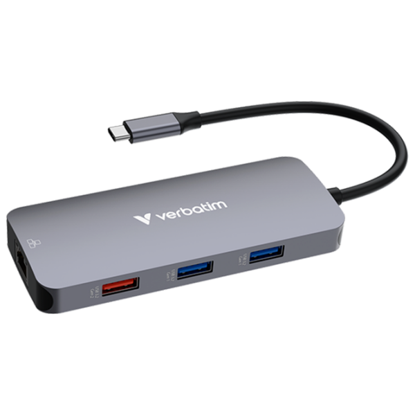 Адаптер Hub Verbatim CMH-09 Серебряный USB Type-C photo 1