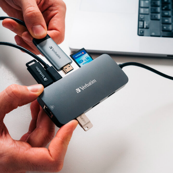 Адаптер Hub Verbatim CMH-09 Серебряный USB Type-C photo 4