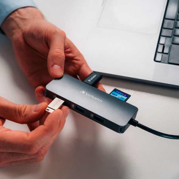 Адаптер Hub Verbatim CMH-09 Серебряный USB Type-C photo 5