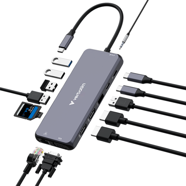 Адаптер Hub Verbatim CMH-14 Серебряный USB Type-C photo 2