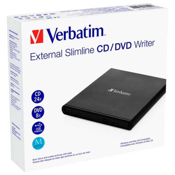 Оптический привод Verbatim External Slimline Черный USB 2.0, Пластик photo 8