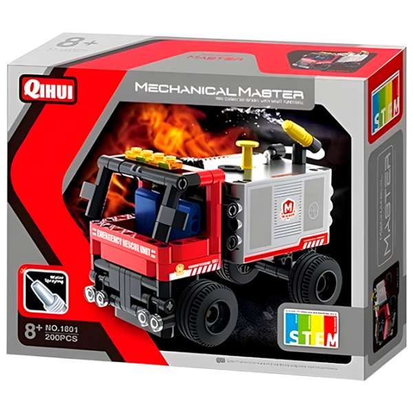 Конструктор XTech Bricks Mini Fire Truck With Water Spraying Красный Количество деталей 163, 8+ photo 1