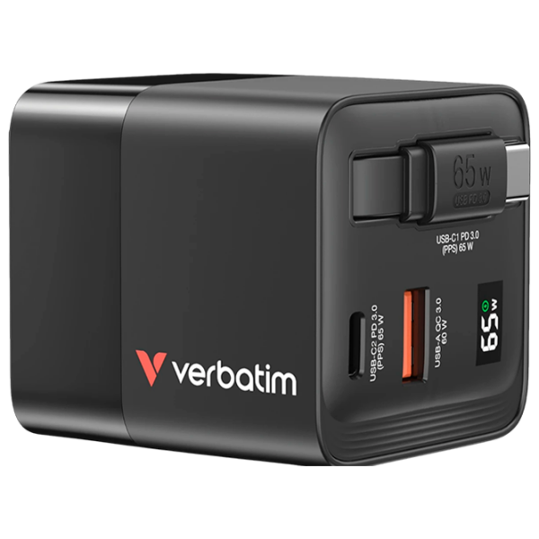 Adaptor Verbatim Mini (65 W) Black  / Black photo 1