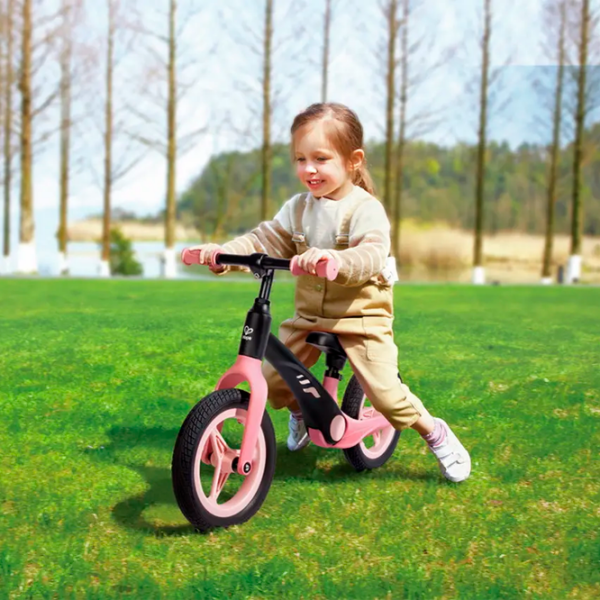 Bicicletă fără pedale Hape Learner Balance Bike Pink Black Polimer / Pentru copii photo 7
