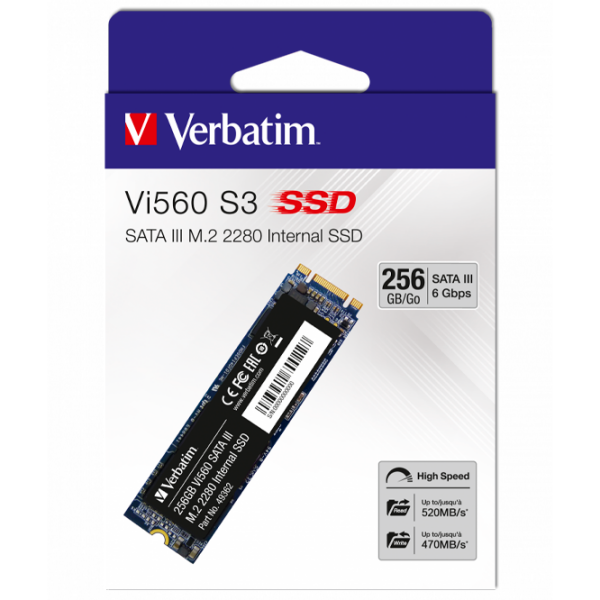 SSD Verbatim Vi560 S3 M.2 256 GB Viteza de citire: 560 MB/s,
Viteza de inscriere: 520 MB/s photo 3
