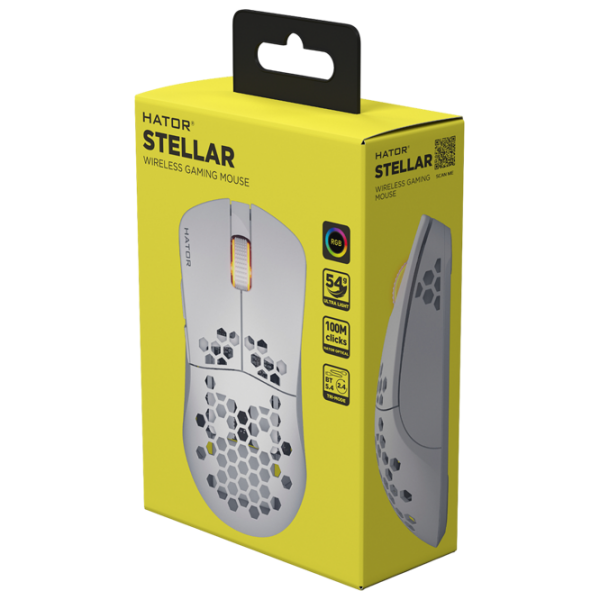 Мышь Hator Stellar Белый Беспроводные / 12000 dpi photo 4