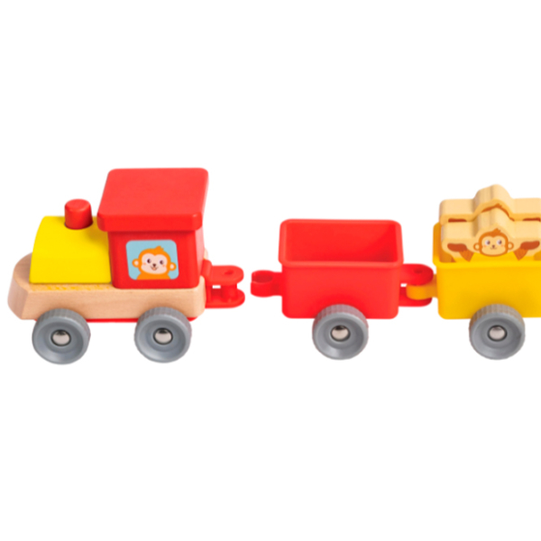 Jucărie interactivă Hape Trenul cu numere și maimuțe E1075 Multicolor Pentru copii, 1+ photo 5