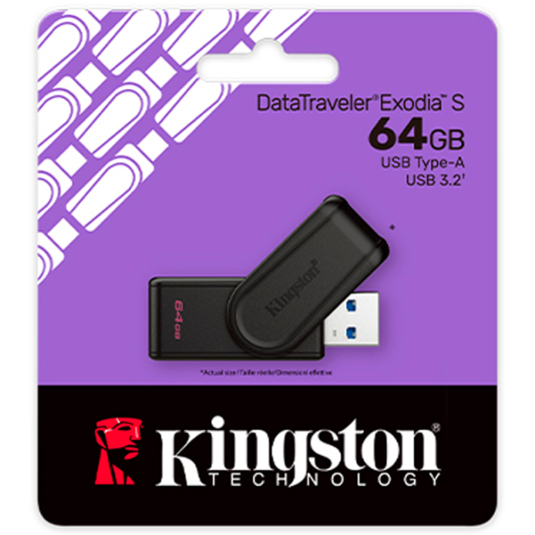 Флэшка USB Kingston DataTravel Exodia S 64 ГБ Черный USB 3.2, Пластик photo 5