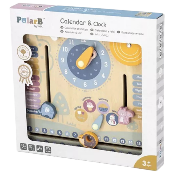 Настольная игра VIGA Calendar & Clocks Развитие, 3+ photo 2