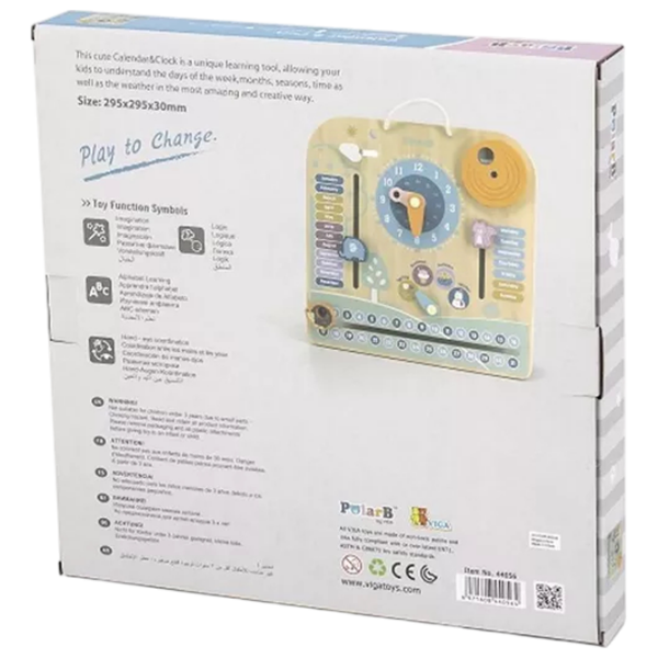 Настольная игра VIGA Calendar & Clocks Развитие, 3+ photo 3