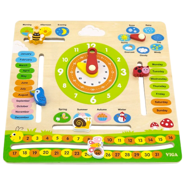 Развивающий набор VIGA Calendar & Clocks Развитие, 3+ photo 1