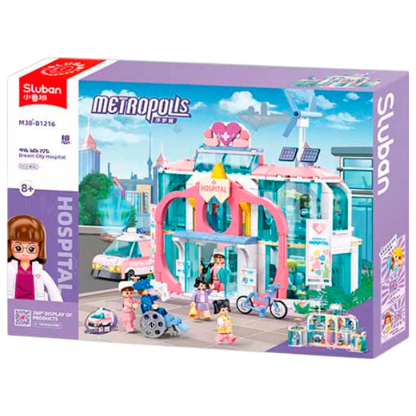 Constructor Sluban Spitalul municipal central Pink Numărul de piese 668, 8+ photo 1