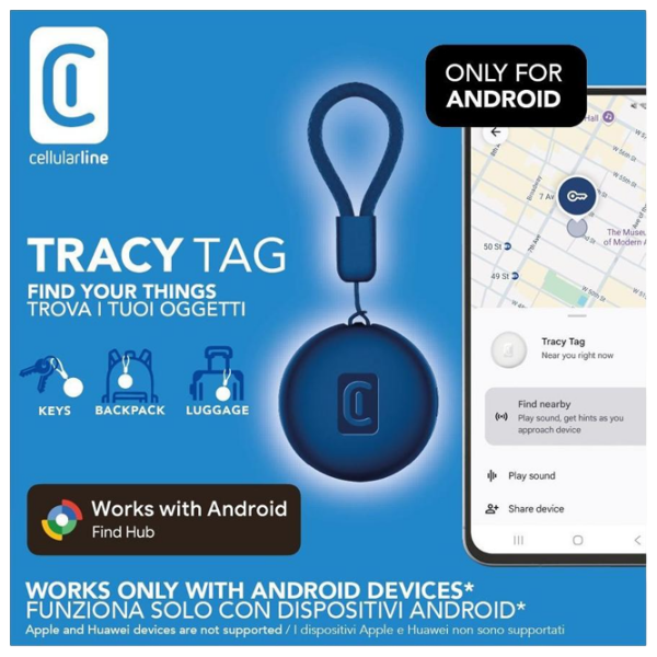Smart Tracker Cellularline Tracy - Android Blue  photo 4