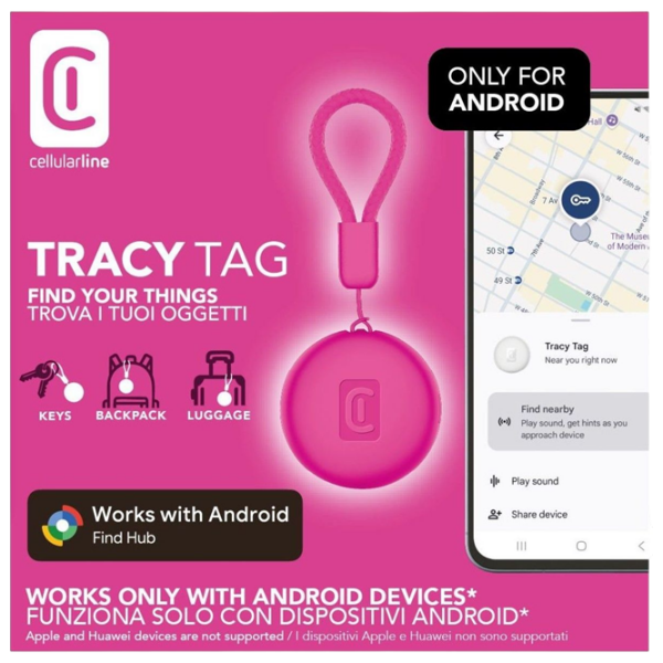 Smart Tracker Cellularline Tracy - Android Pink  photo 1