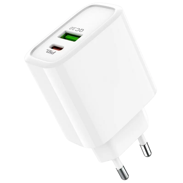 Încărcător de rețea XPower PD + USB QC3.0 () White 2 A / White photo 1