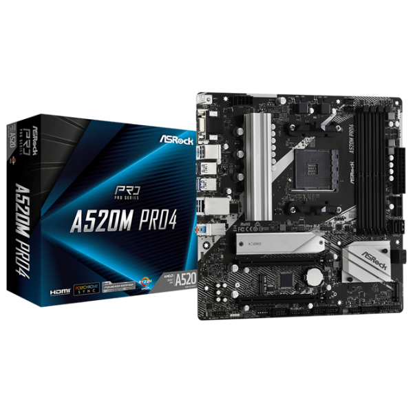 Placă de bază ASRock A520M PRO4 mATX  photo 2