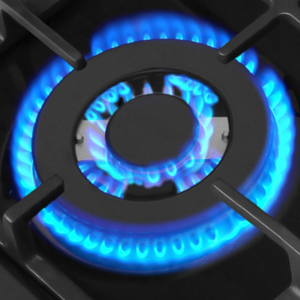 Plită încorporabilă pe gaz Hansa BHGS67130 Black Sticlă călită, Gratare: Fontă photo 3