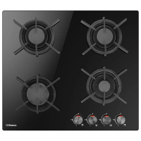Plită încorporabilă pe gaz Hansa BHKS630700 Black Sticlă călită, Gratare: Fontă