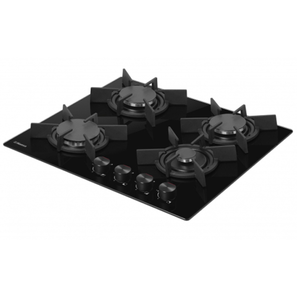 Plită încorporabilă pe gaz Hansa BHKS630700 Black Sticlă călită, Gratare: Fontă photo 2
