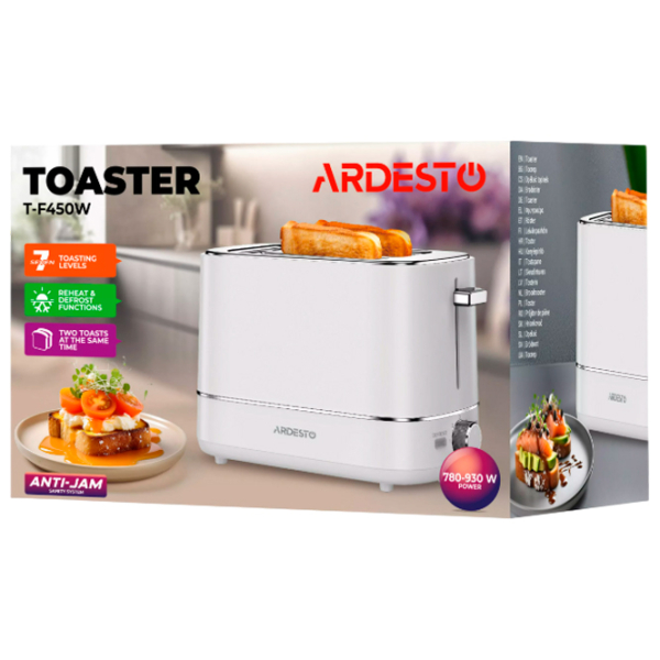 Toster Ardesto T-F450W White 800 W, Numărul de grade de prăjire: 7 photo 5