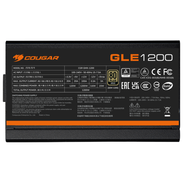 Блок питания Cougar Power GLE 1000 80+ Gold 1000 Вт Черный  photo 8