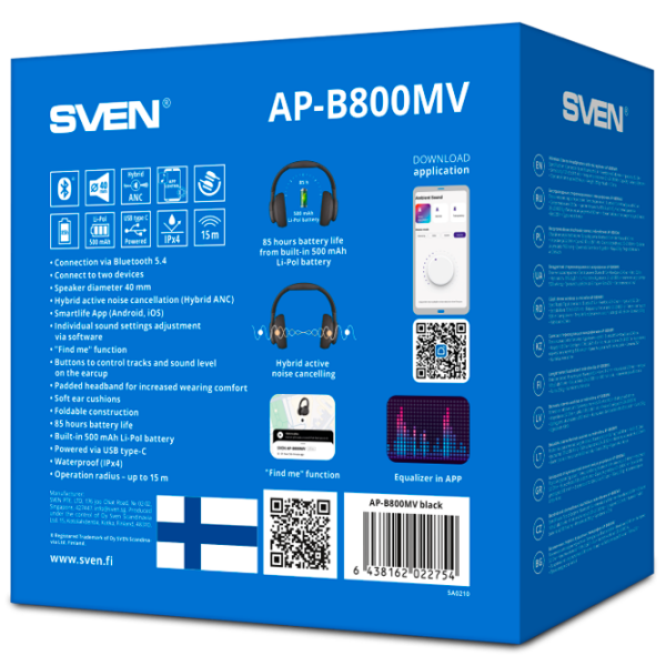 Căști Sven AP-B800MV Black Fără fir / Personal / Over the ear photo 6