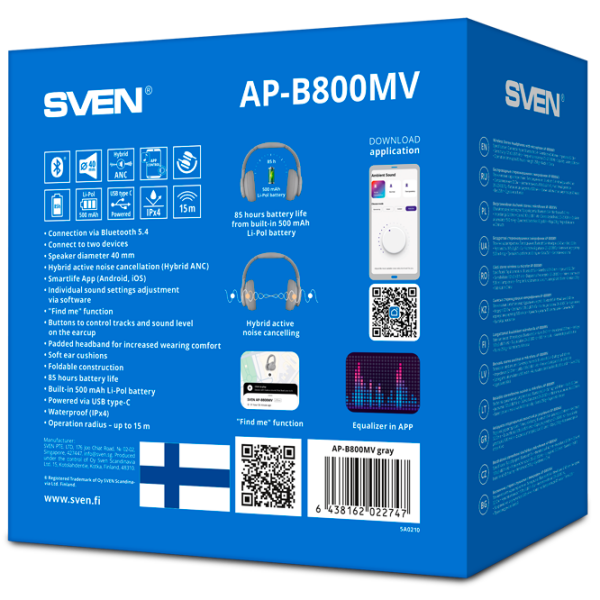 Căști Sven AP-B800MV Gray Fără fir / Personal / Over the ear photo 6