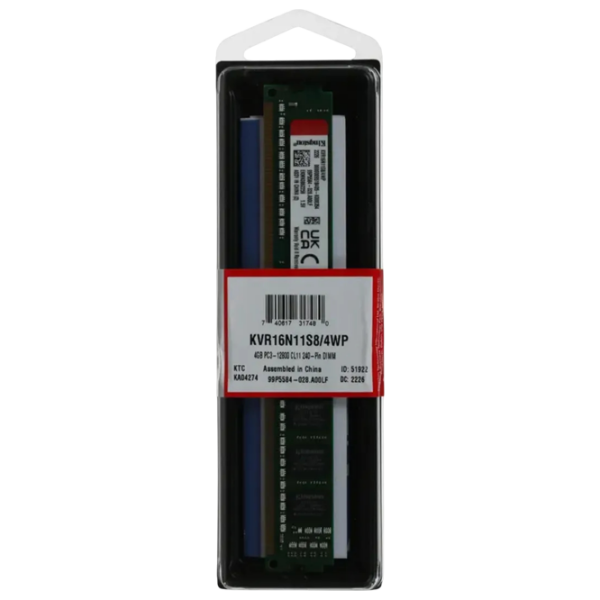 Оперативная память 4 ГБ Kingston ValueRam KVR16N11S8/4WP DIMM, DDR3, 1600 МГц photo 2