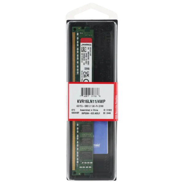Оперативная память 4 ГБ Kingston ValueRam KVR16LN11/4WP DIMM, DDR3, 1600 МГц photo 2