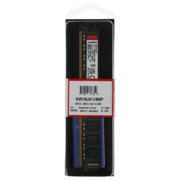 Оперативная память 8 ГБ Kingston ValueRam KVR16LN11/8WP DIMM, DDR3, 1600 МГц photo 2