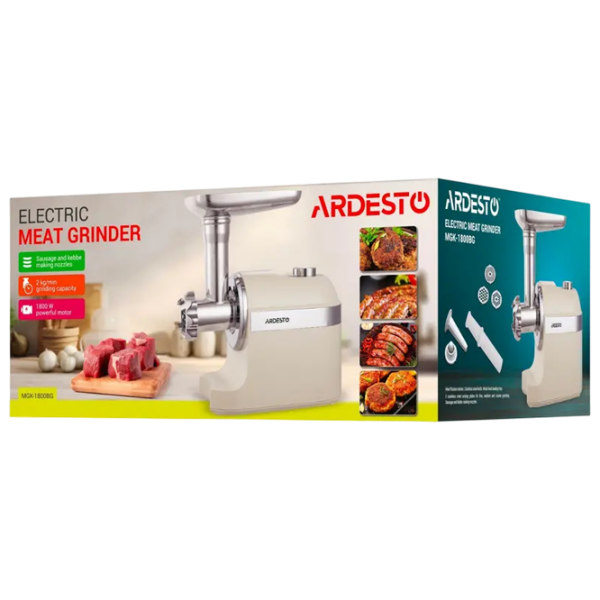 Mașină de tocat carne Ardesto MGK-1800BG White /1800 W, 2 kg/min photo 17