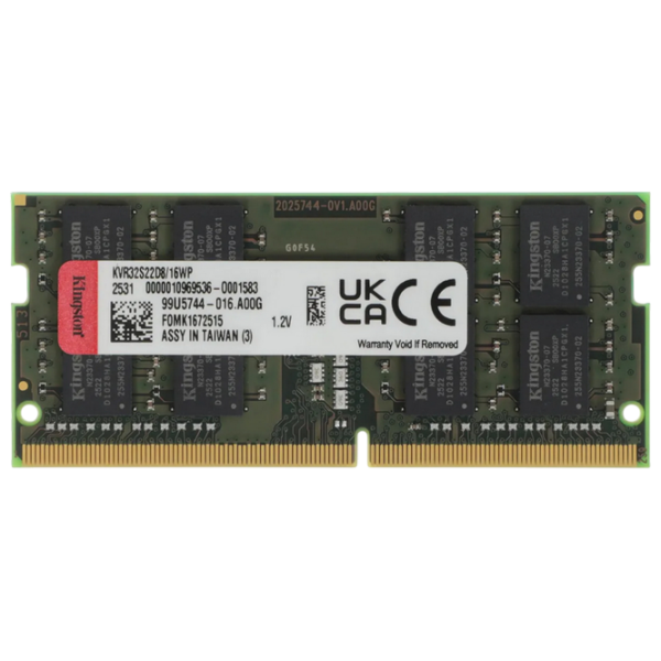 Оперативная память 16 ГБ Kingston ValueRam KVR32S22D8/16WP SO-DIMM, DDR4, 3200 МГц photo 1