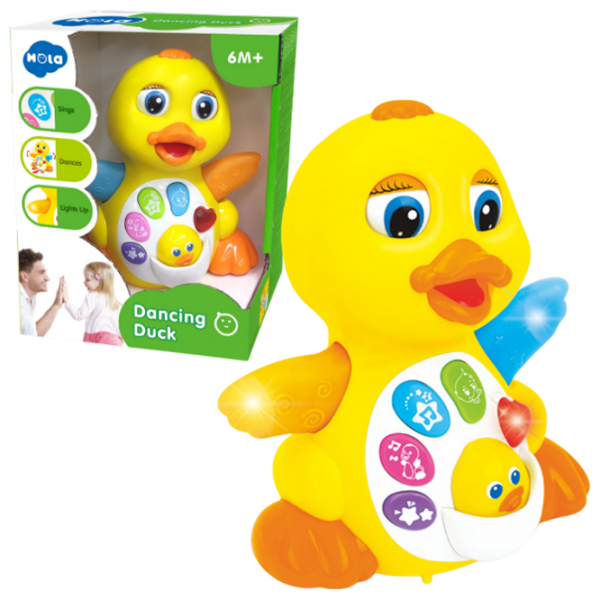 Joc educativ Hola Toys Funny Toys Dancing Duck 808 Yellow 0.6+ photo 1