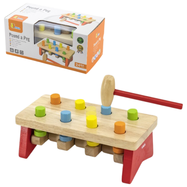 Joc educativ VIGA Pound a Peg 59719 Red 3+