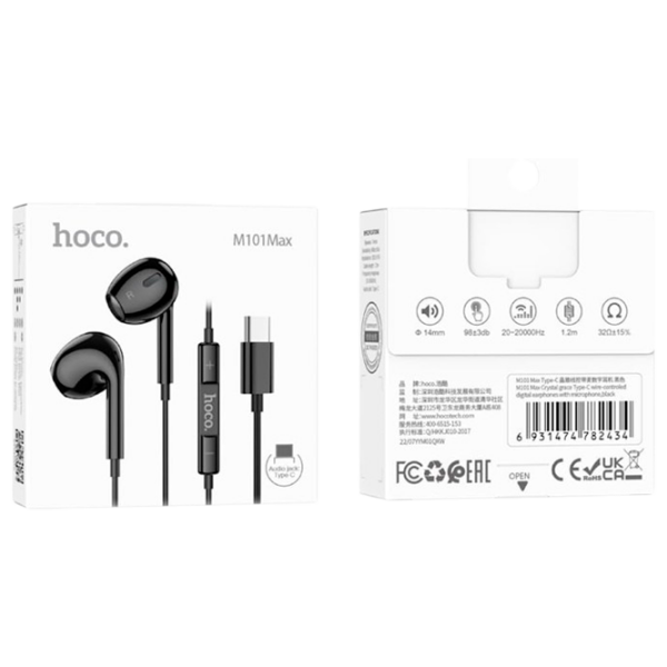 Căști Hoco Max Crystal Black Cu fir / Personal / In ear photo 6