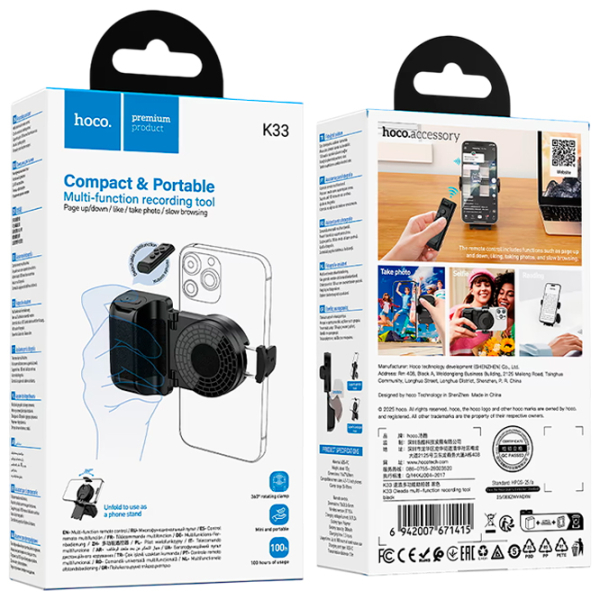 Suport pentru telefon Hoco K33 Oleada Black  photo 7