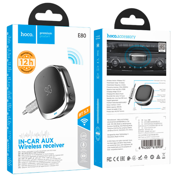 Audio Receiver Hoco E80 Travel Black  photo 4