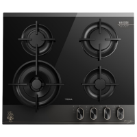 Plită încorporabilă pe gaz Teka GBC 64-VGogh VBC BV Black Sticlă călită, Gratare: Fontă