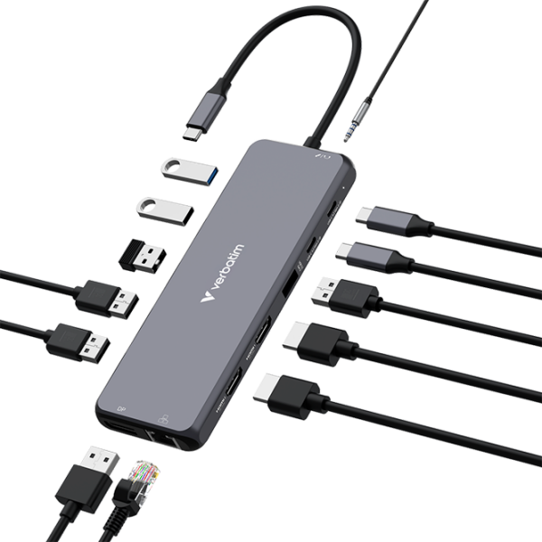 Адаптер Hub Verbatim USB-C Pro Серый  photo 2